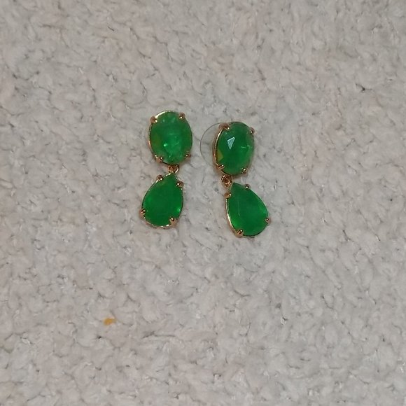 Kate Spade Emerald Green Gem Dangling Earrings
